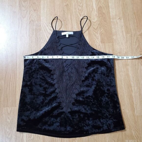 Wayf Poise Velvet Strappy Camisole -  size Medium in Black. - Picture 10 of 14